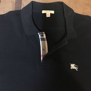 Men’s Burberry Brit Polo Collared Shirt - Black
